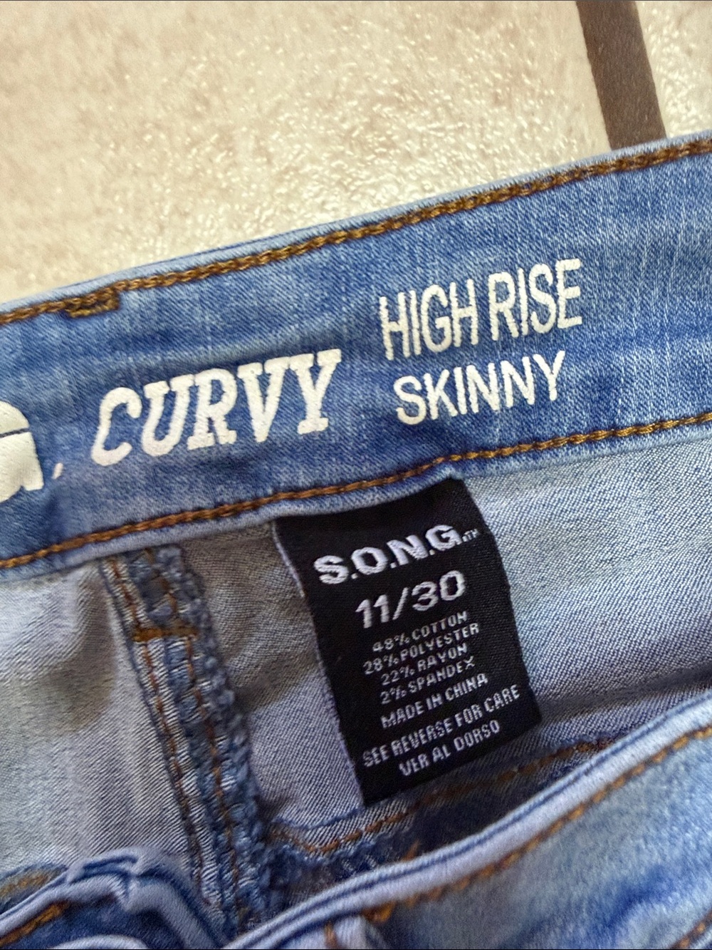 S.O.N.G. Mid-Rise Blue Skinny Jeans - Picture 3 of 4